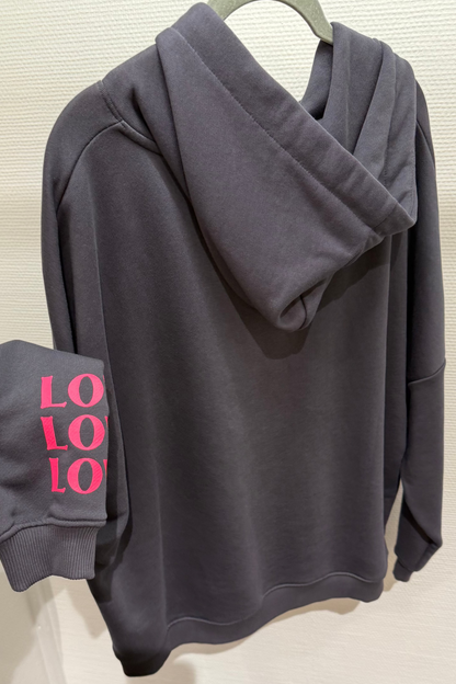 Hoodie Miss Goodlife dunkelgrau/pink