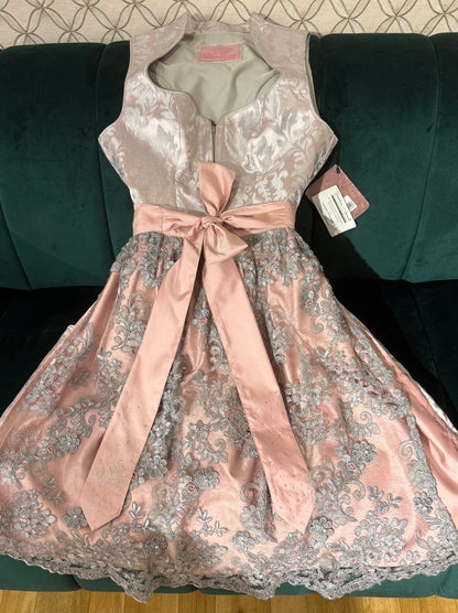 Dirndl Stockerpoint Diamond en Vouge silber/rose 65cm