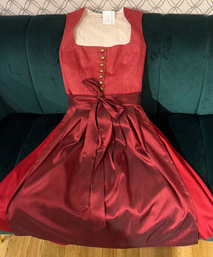 Dirndl Goldstich rot/bordeaux 70cm