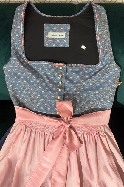 Dirndl Trachtenheimat Rosamunda taubenblau/rosa 70cm
