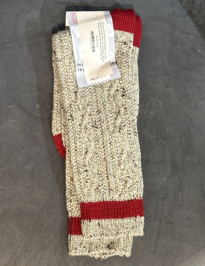 Herren Trachten Schopper Socken Lusana Loden Tweed 2-farbiger Rand braun meliert bordeaux