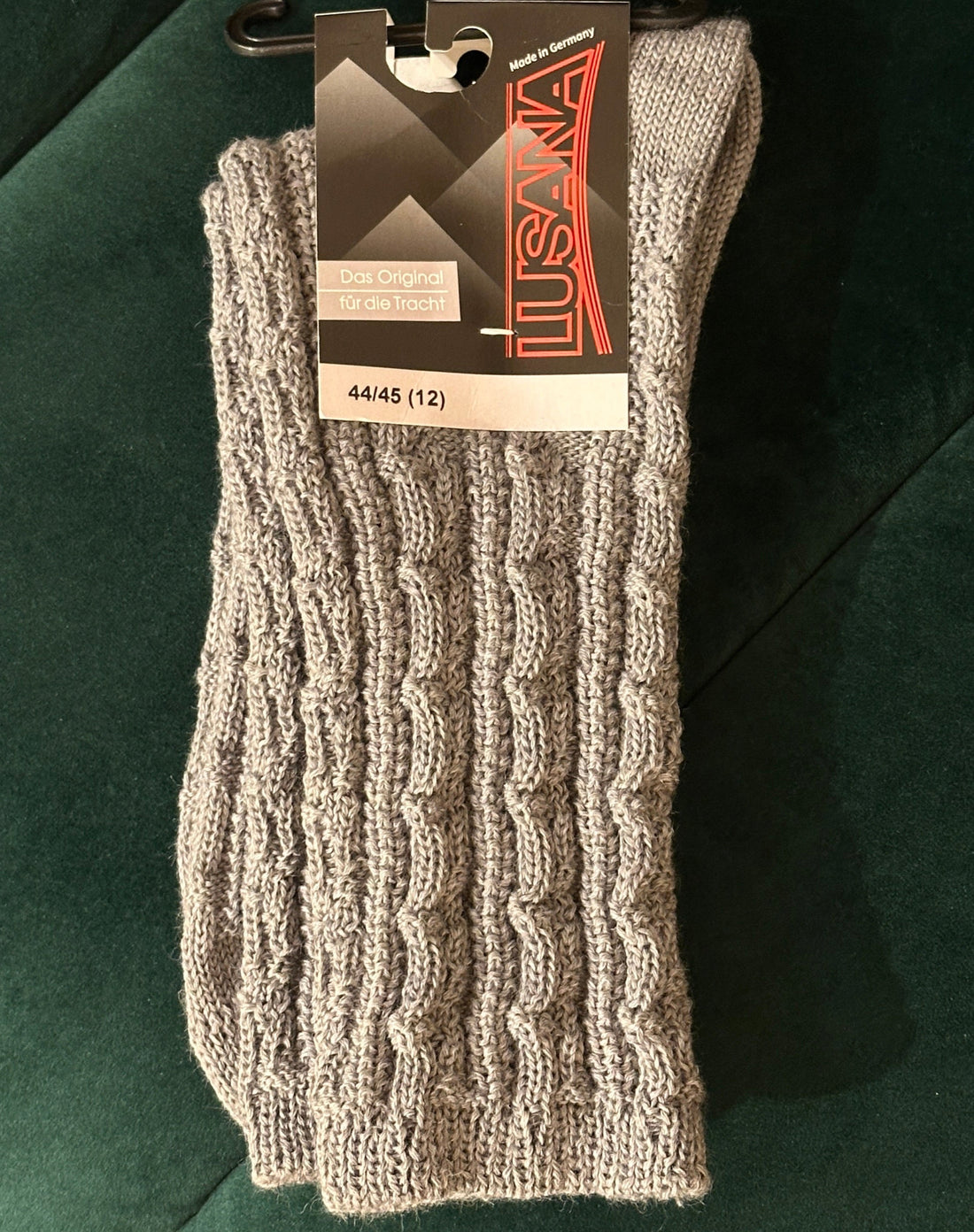 Lusana Trachten Schopper Socken mittelgrau