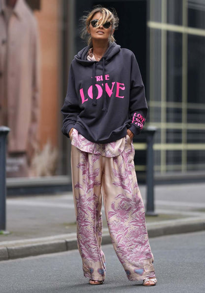 Hoodie Miss Goodlife dunkelgrau/pink