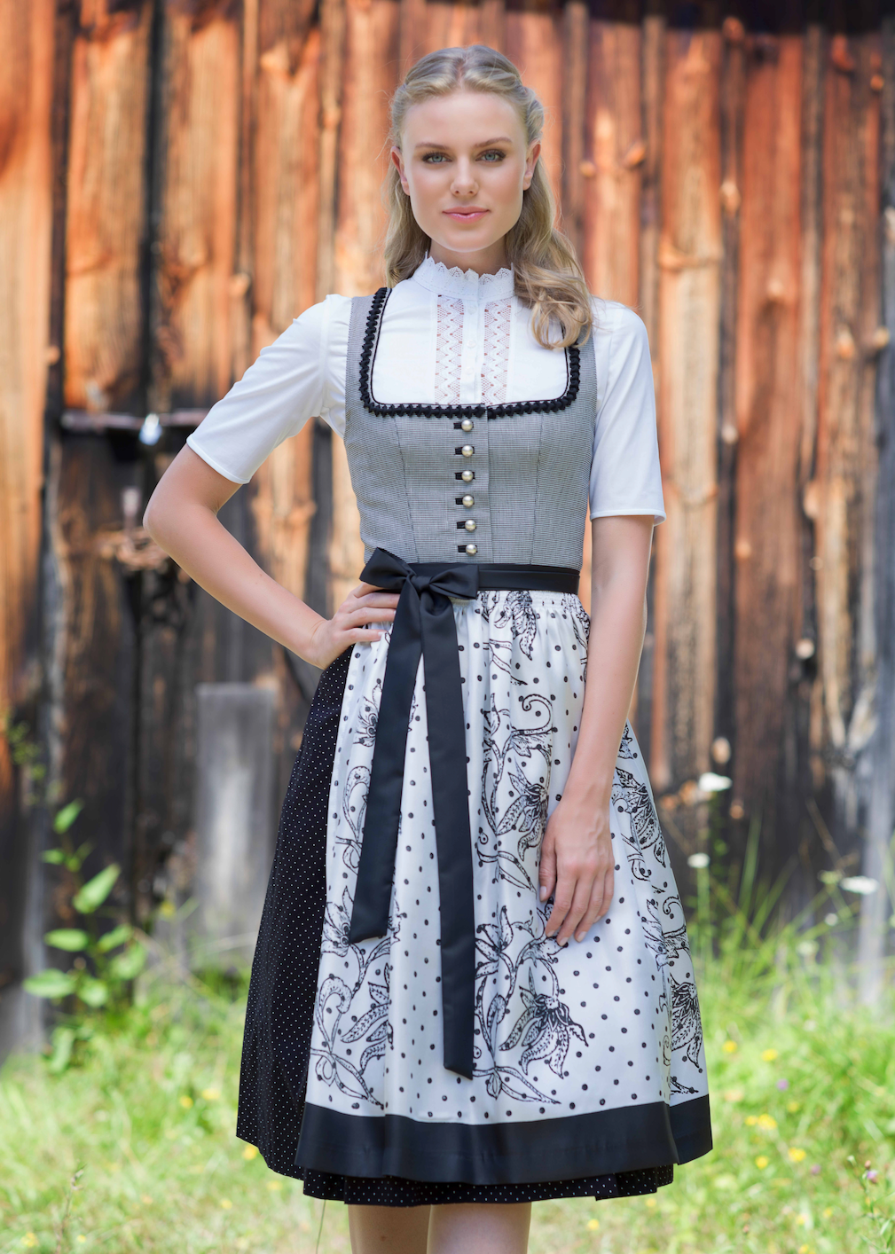 Dirndl Wenger schwarz/weiß 70cm